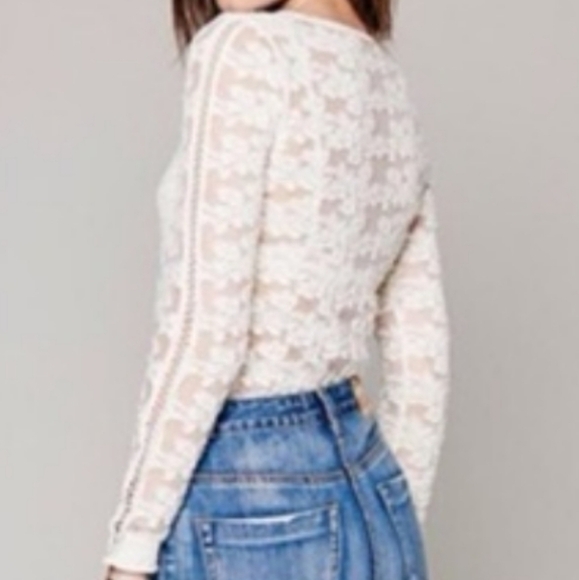 Free People Sheer Floral Lace Pullover Top - Picture 2 of 7